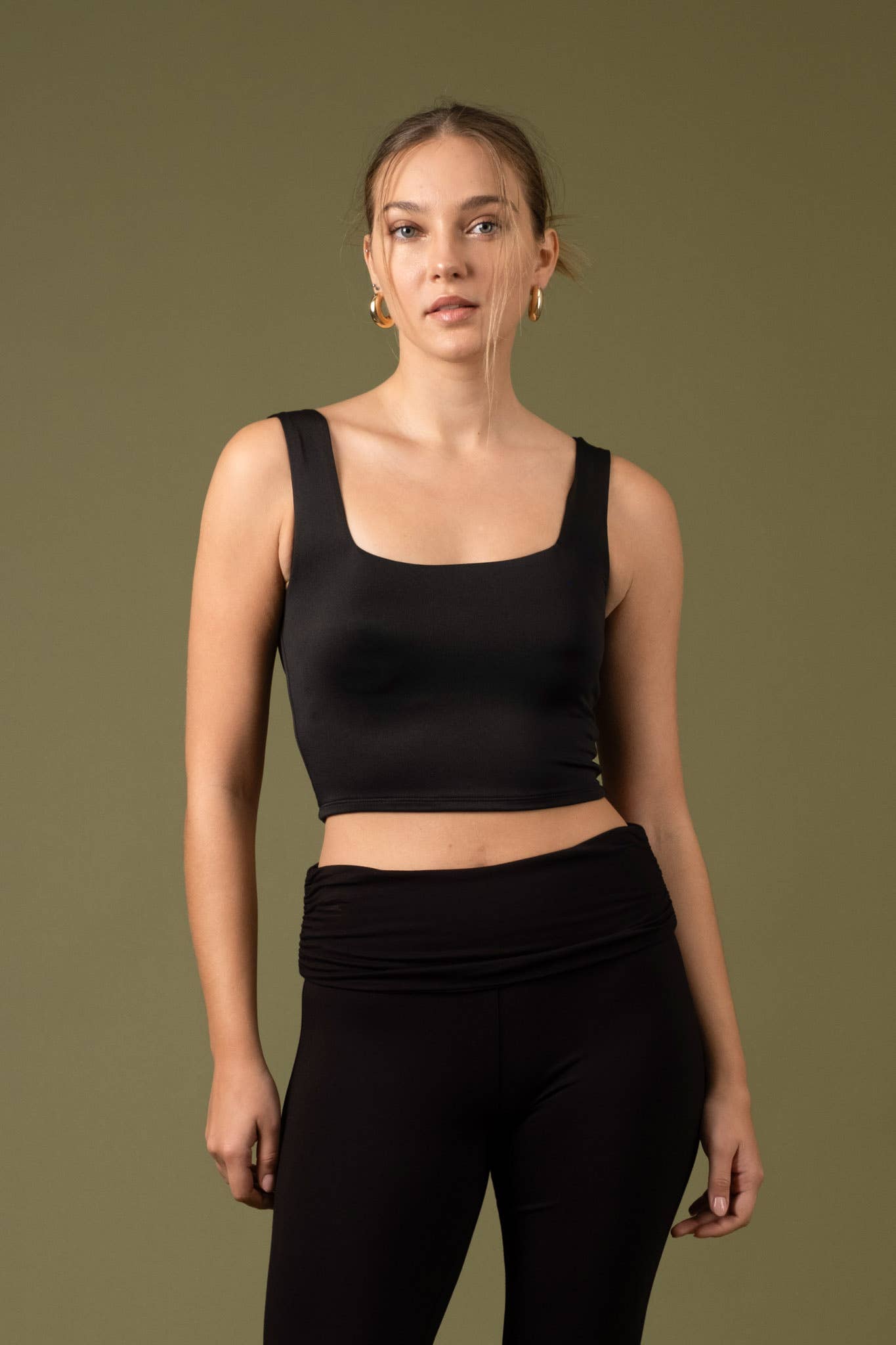 REVERSIBLE CROPPED SQUARE NECK TANK