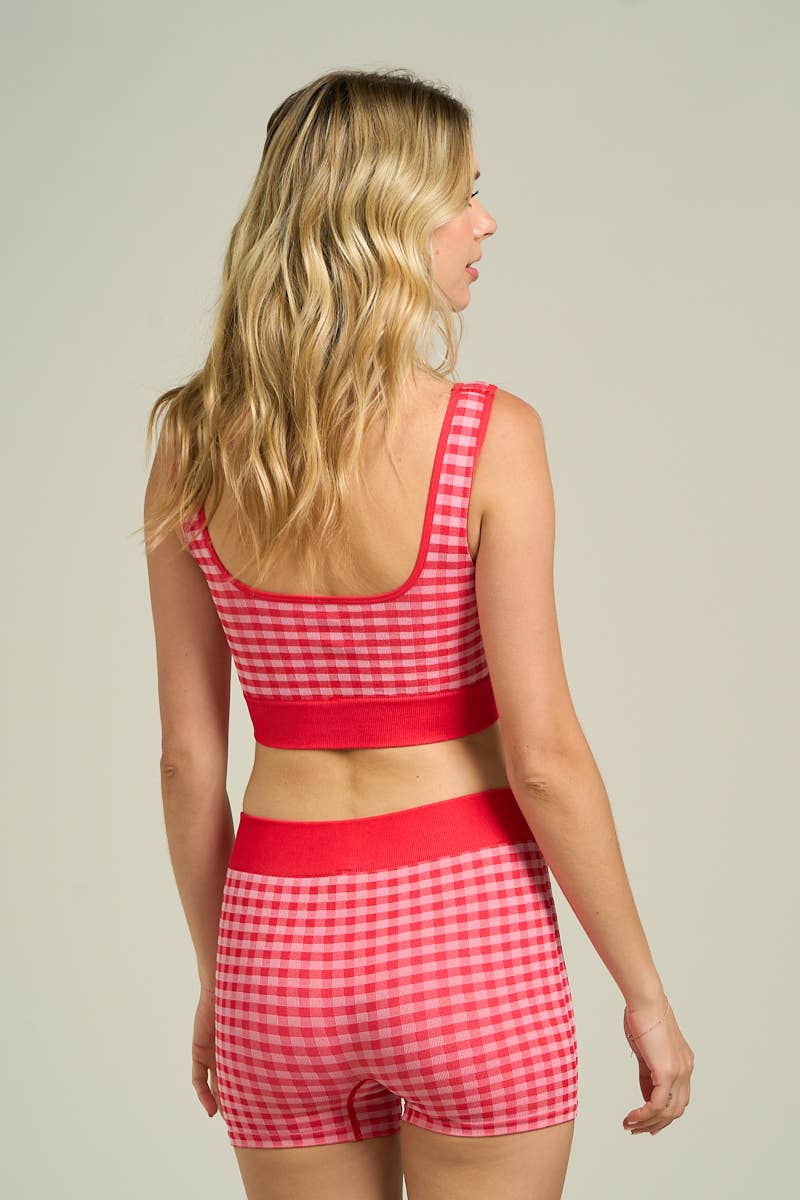 GINGHAM TANK TOP & SHORTS SET (PRE🤍ORDER)