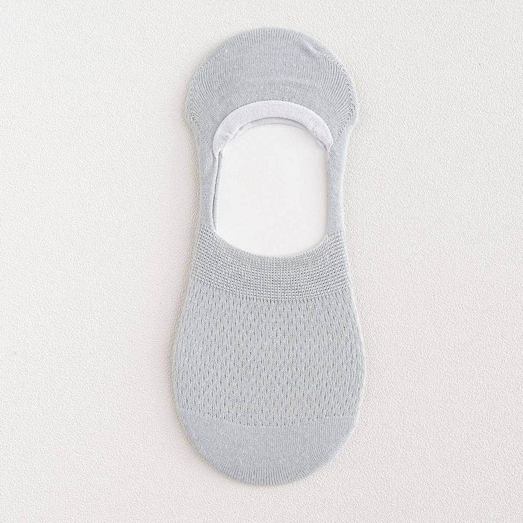 Mesh Solid No Show Socks