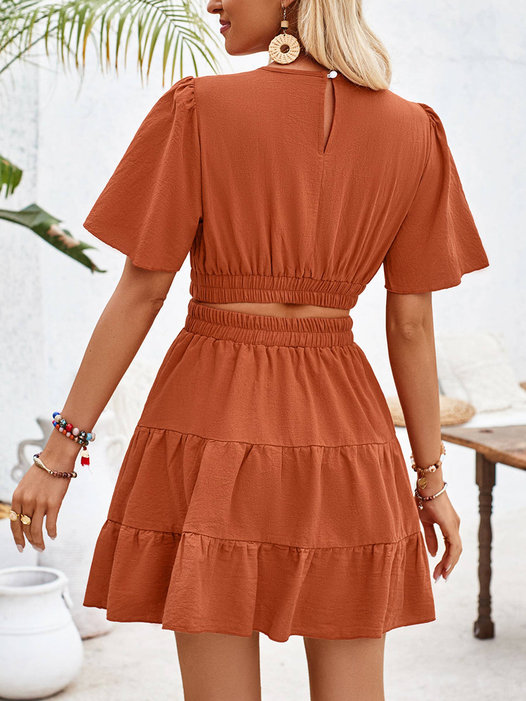 Hollowed Out Waistband Dress