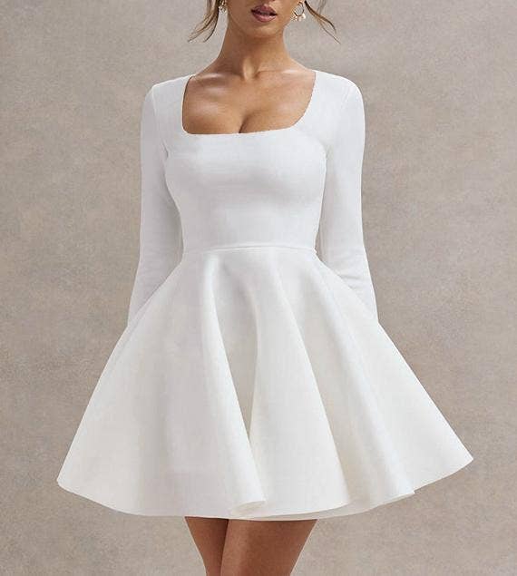 White babydoll mini dress