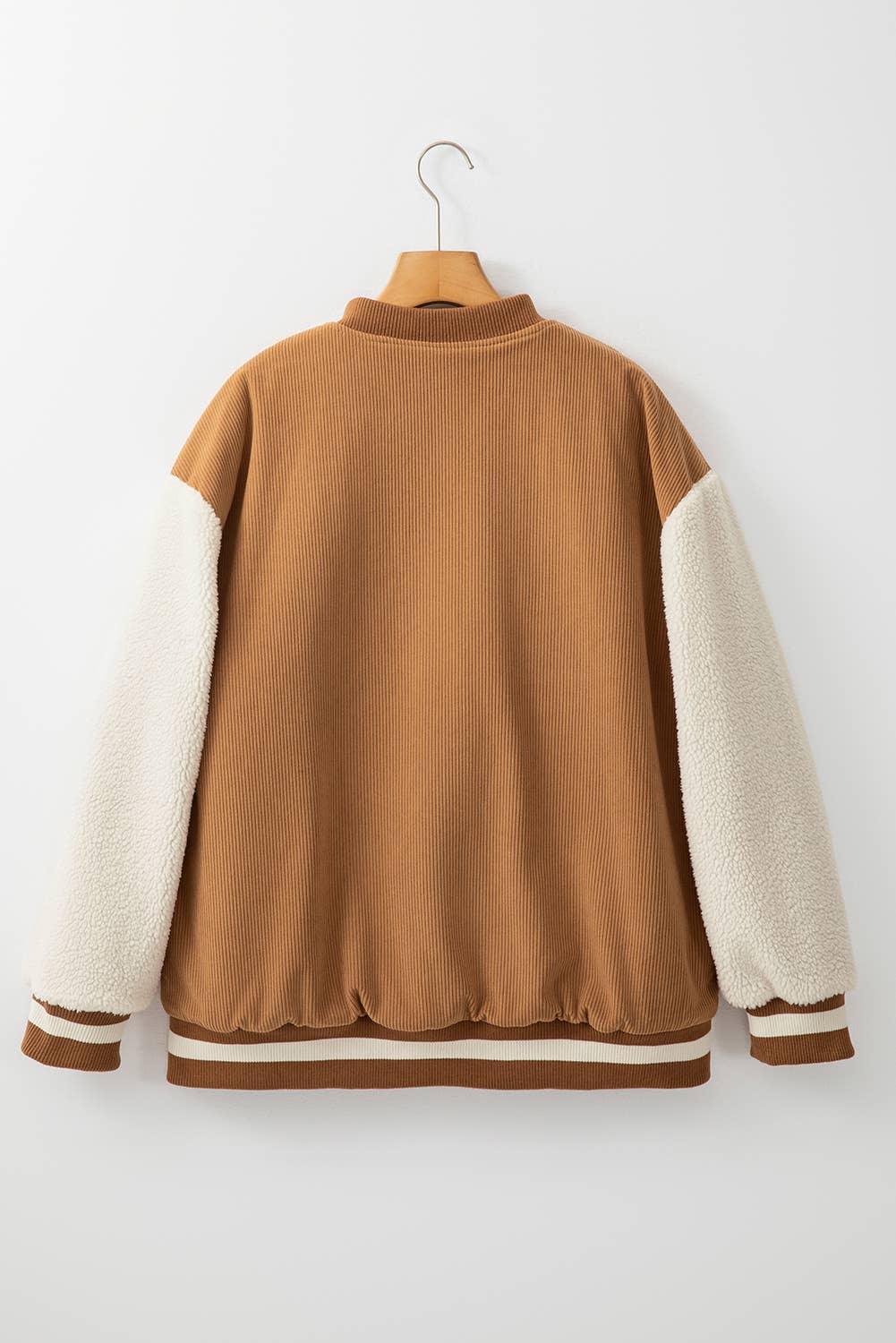 Corduroy Fleece Buttoned Bomber Jacket
