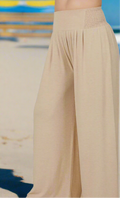 Smocked Waist Wide Leg Pants