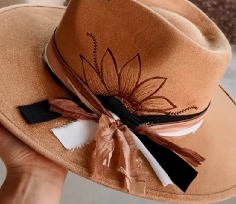 Custom Sunflower Flat Brim Hat