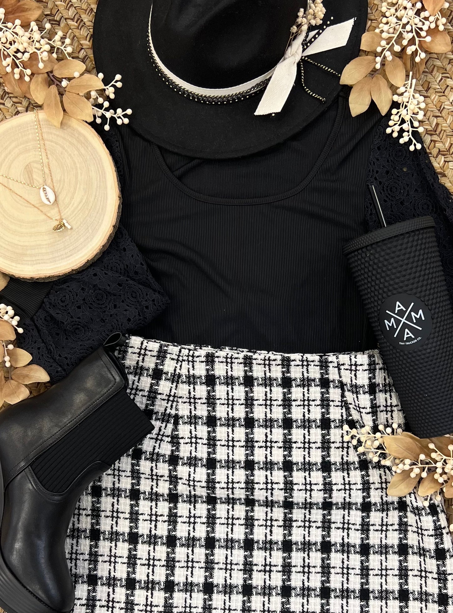 Woolen High-Waisted Skirt