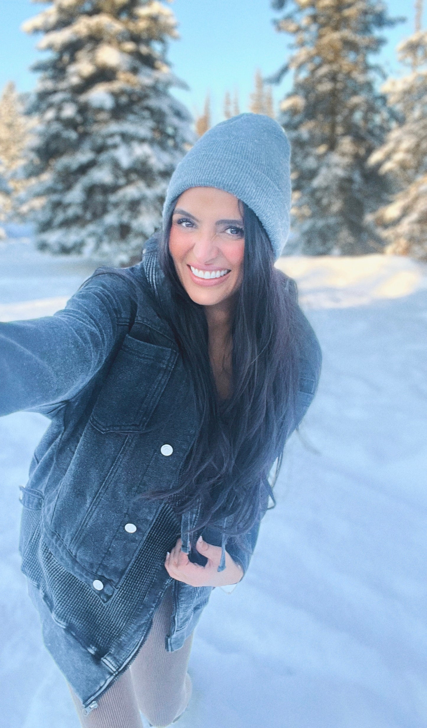 DENIM BUTTON DOWN OVERSIZED JACKET