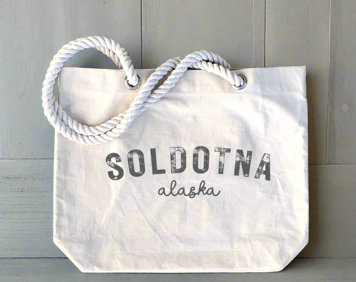 Custom Beach Tote Bags with Rope Handles ­