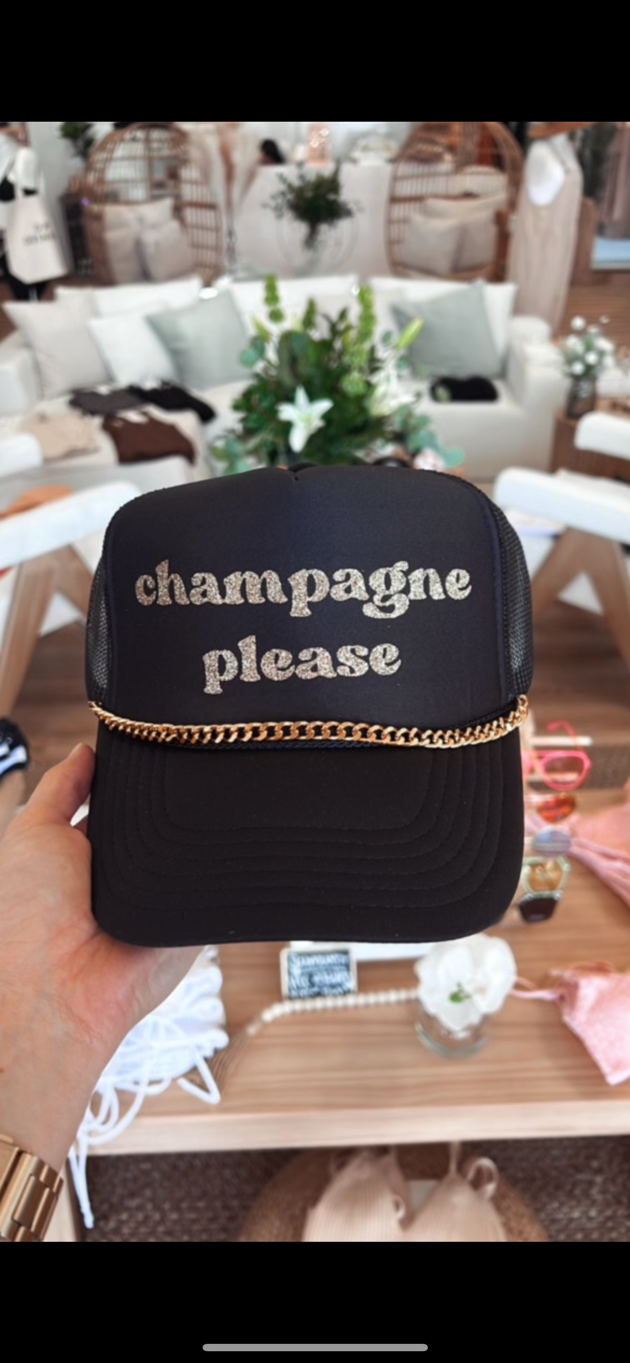 Custom Trucker Hat - Champagne Please