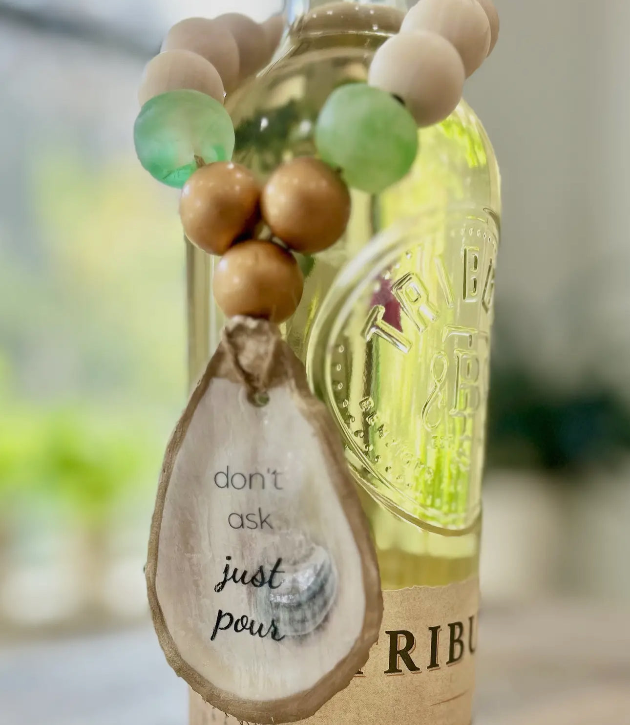 Don’t Ask / Just Pour Beaded Wine Bottle Charm