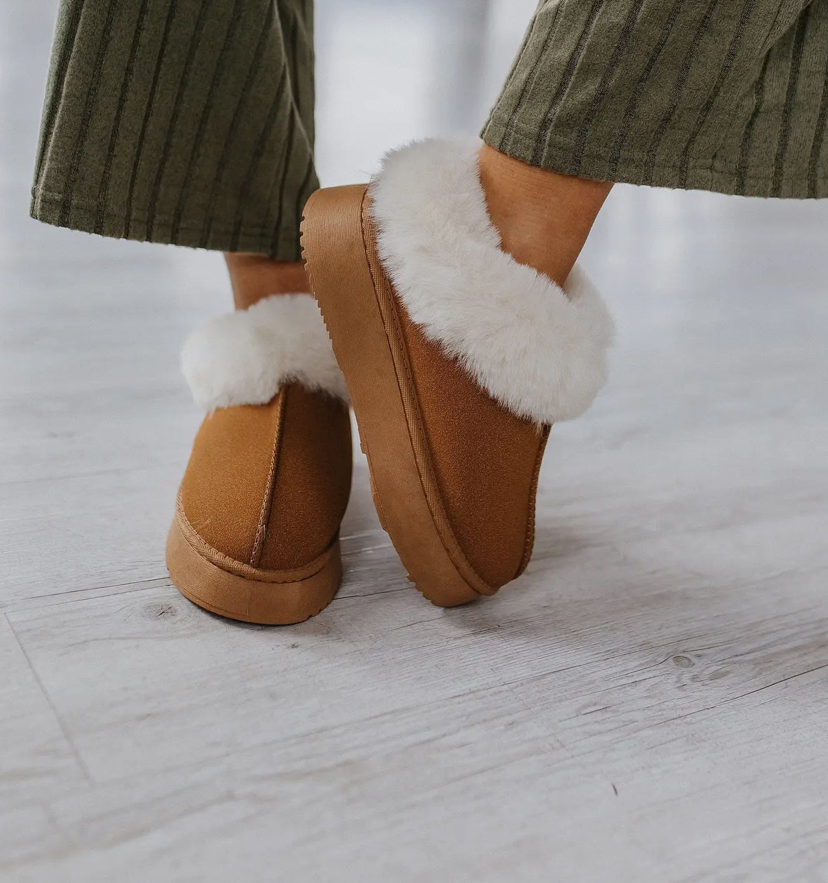 Chestnut Plush Suede Flats