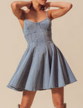 A Line Fit & Flare Mini Denim Dress