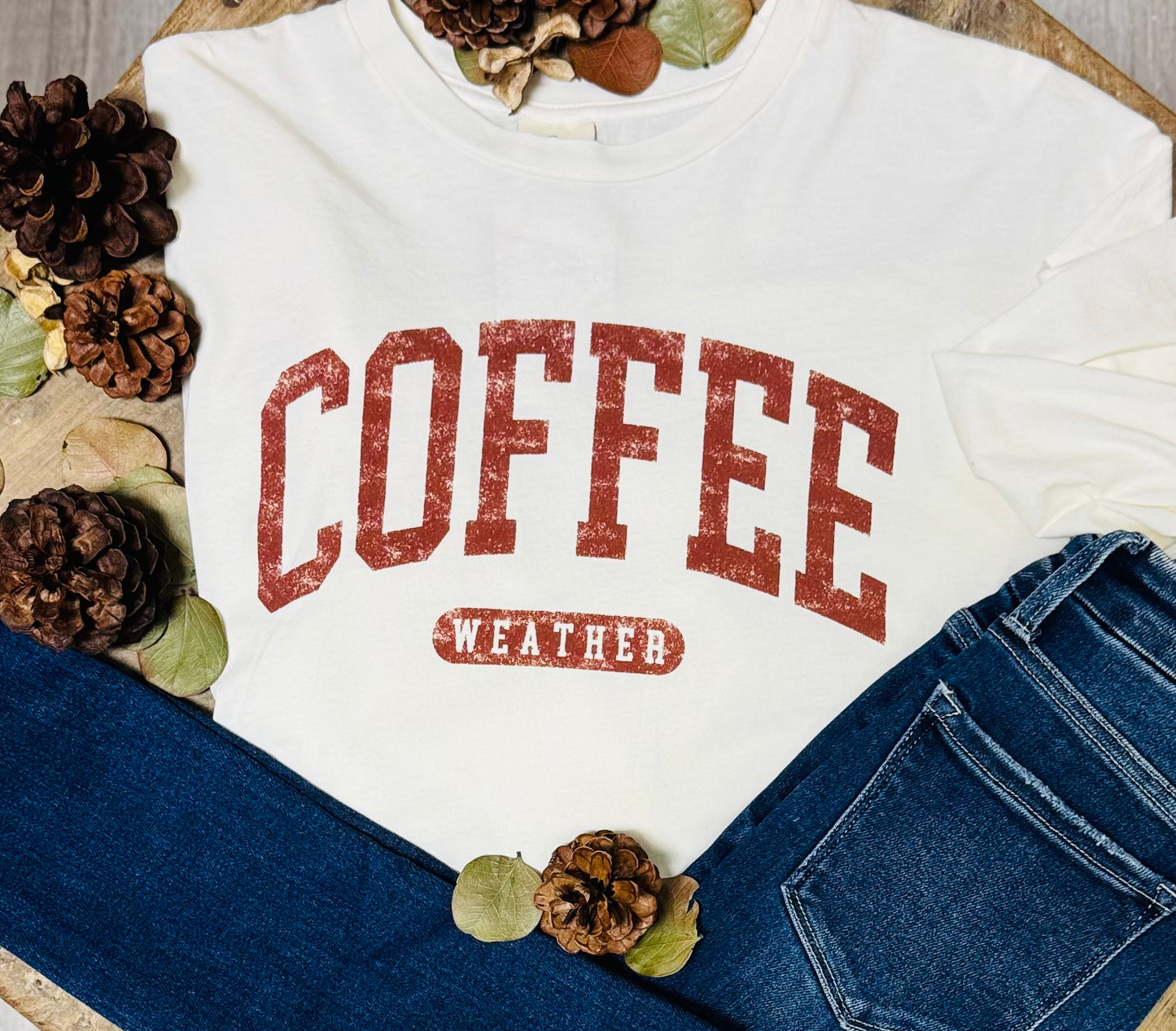COFFEE WEATHER  Mineral Washed Long Sleeve Graphic