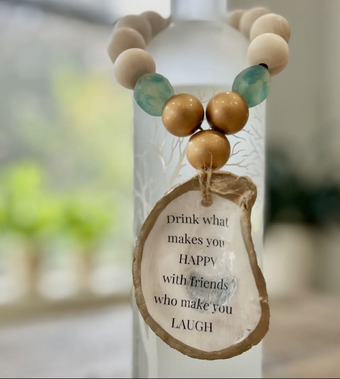 Drink What Makes You Happy - Beaded Bottle Charm