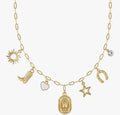 Chunky Gold Western Charm Necklace
