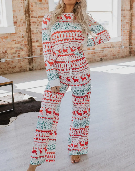 White Nordic Christmas Pajama Set