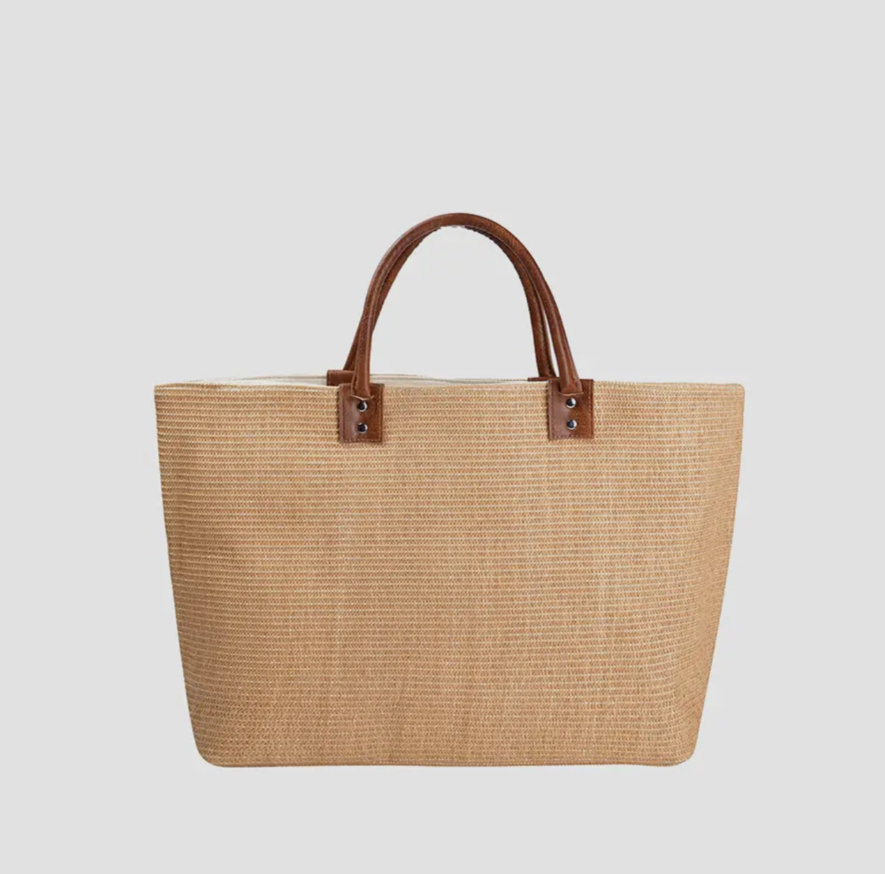 Large Straw Tote Bag w/ Dual Handles