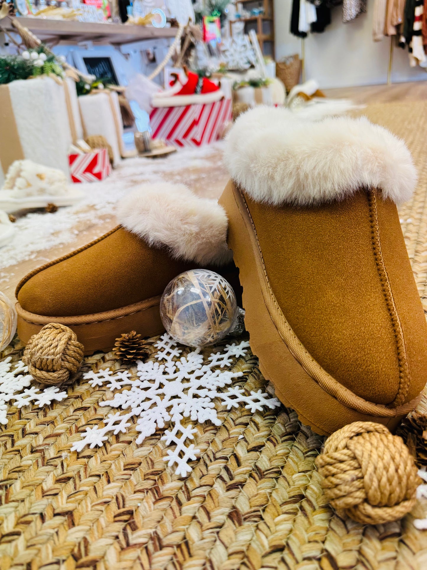 Chestnut Plush Suede Flats