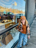 Mini X Brown Suede Trucker Hat