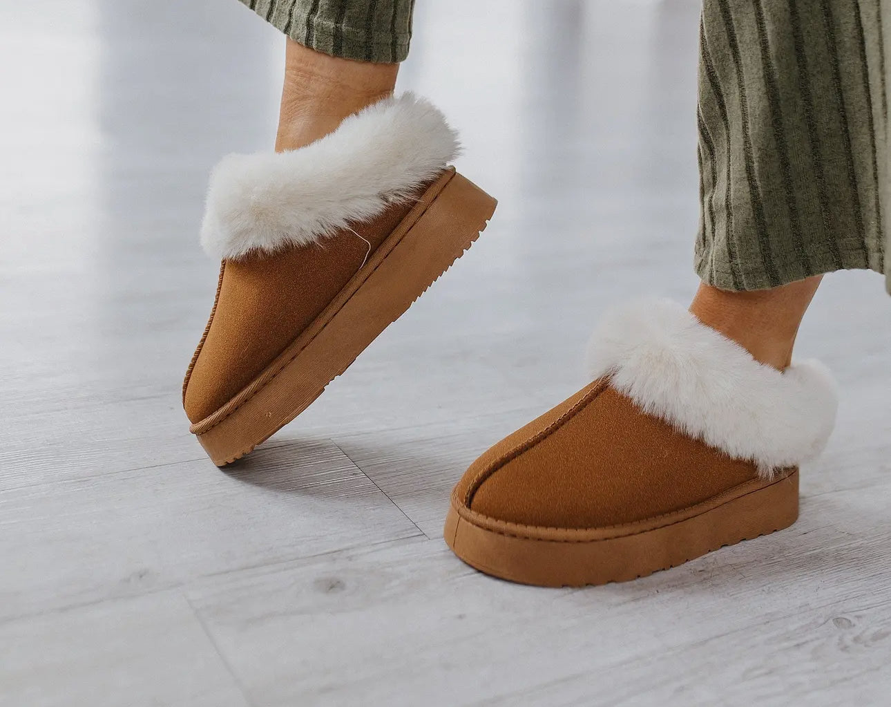 Chestnut Plush Suede Flats
