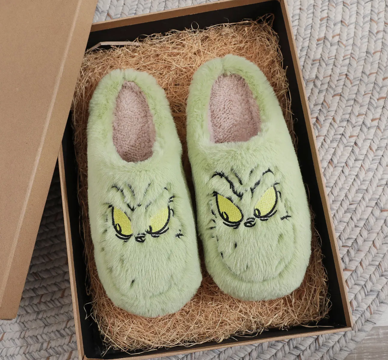 Christmas Grinch Plush Slippers