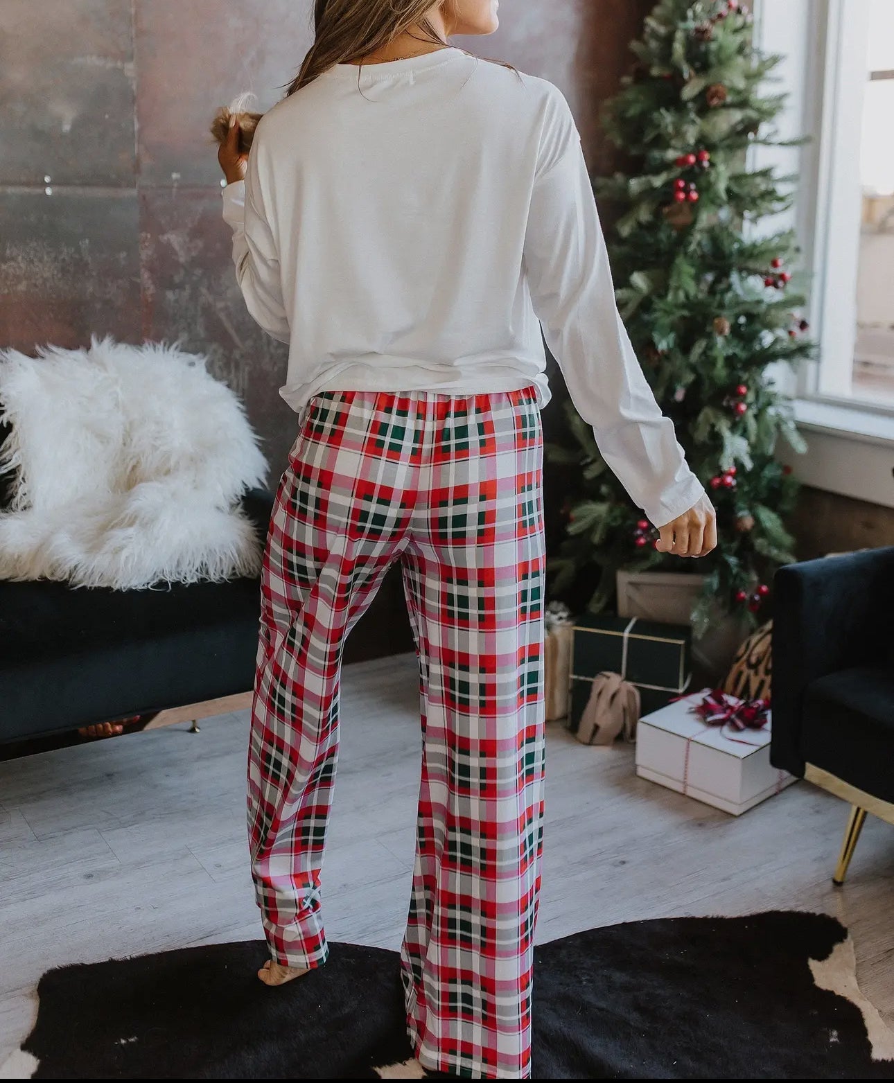 Merry Christmas plaid Pajama Set