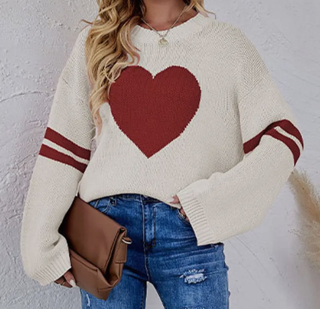 Red Heart Crew-Neck Sweater