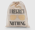 I Regret Nothing Hangover White Cotton Drawstring Gift Bag