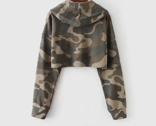 Camo Cropped Hoodie