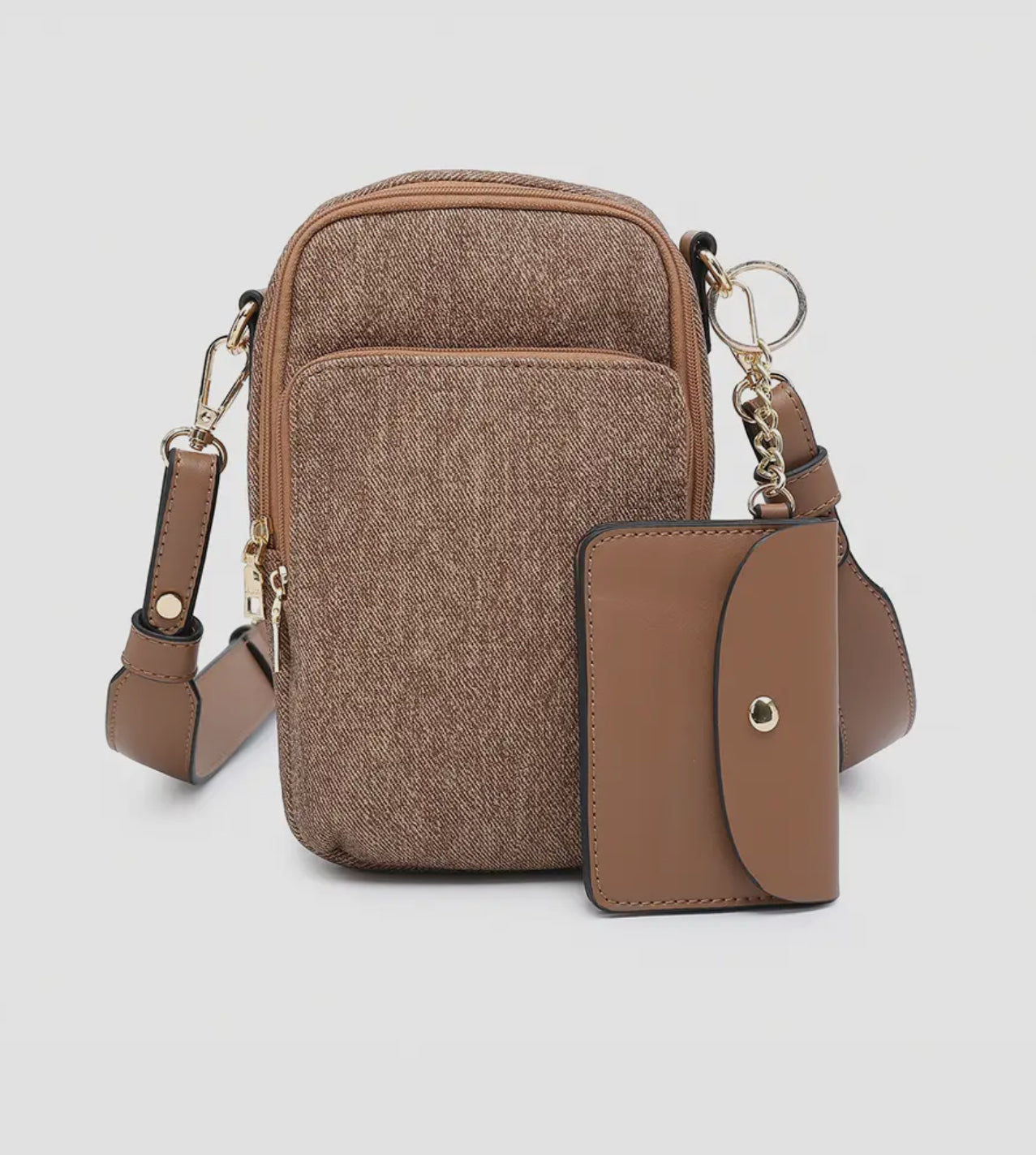 Parker Denim 3 Compartment Crossbody Bag