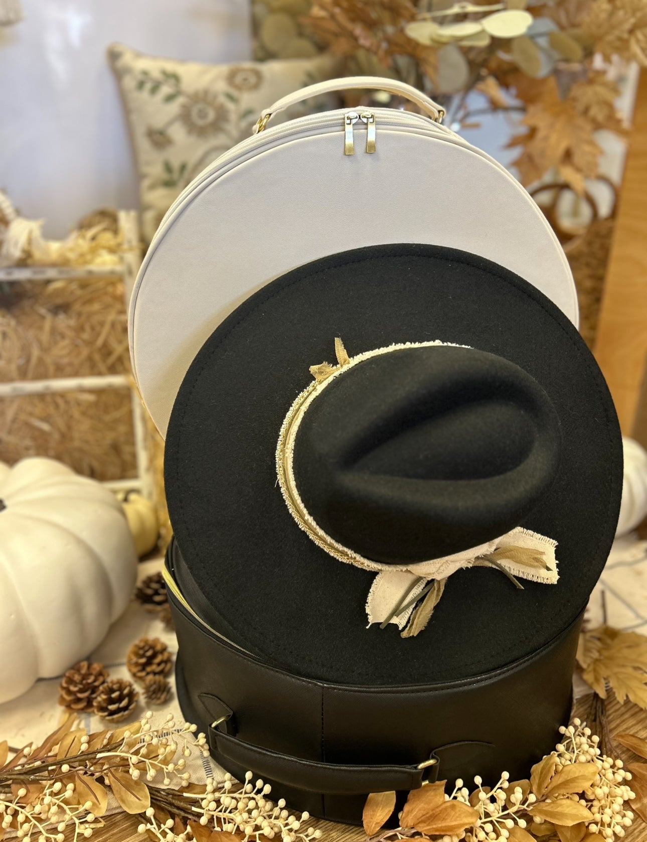 Custom Flat Brim Hat - Green & Beige