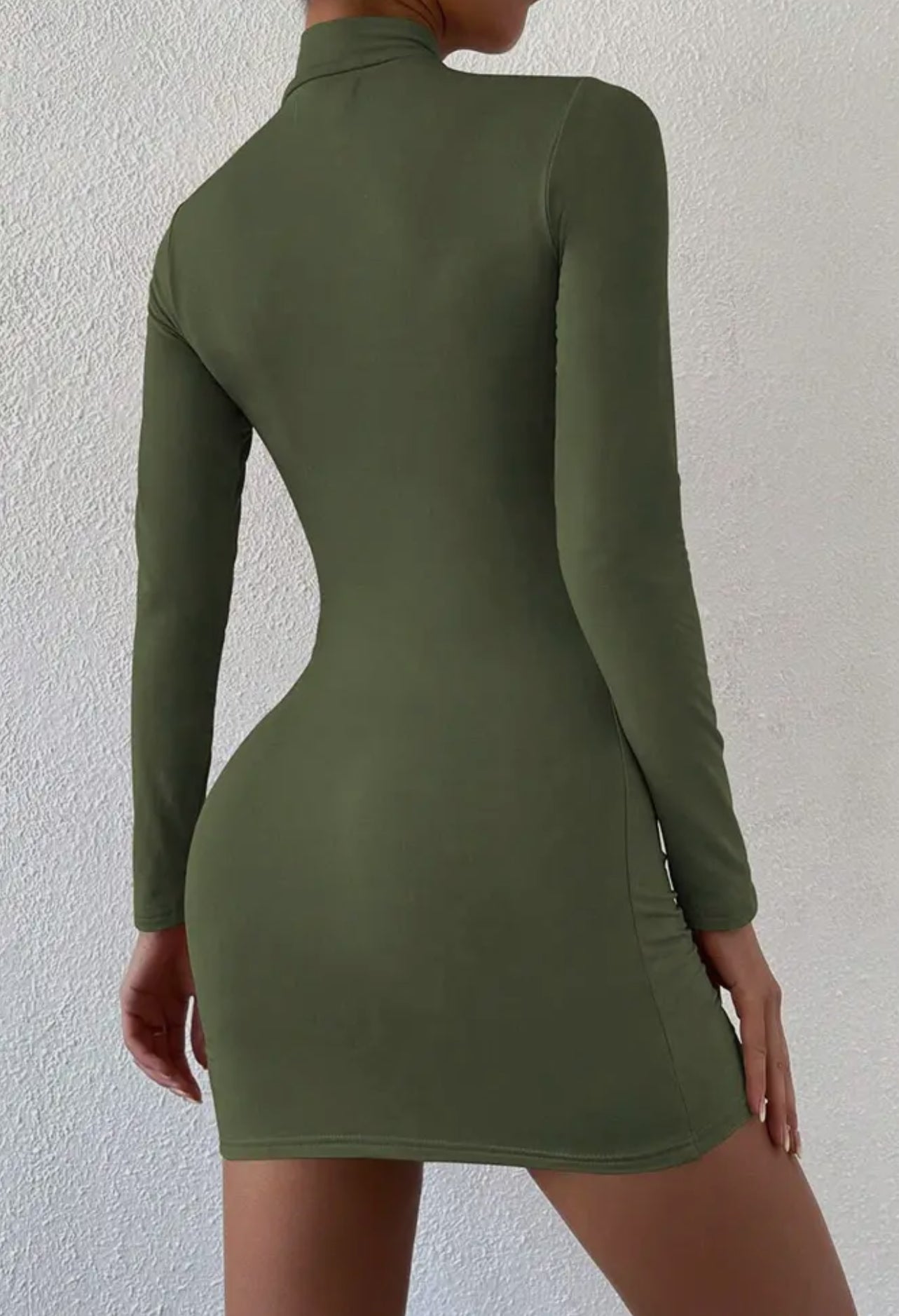 Winter Solid Color Slim Dress