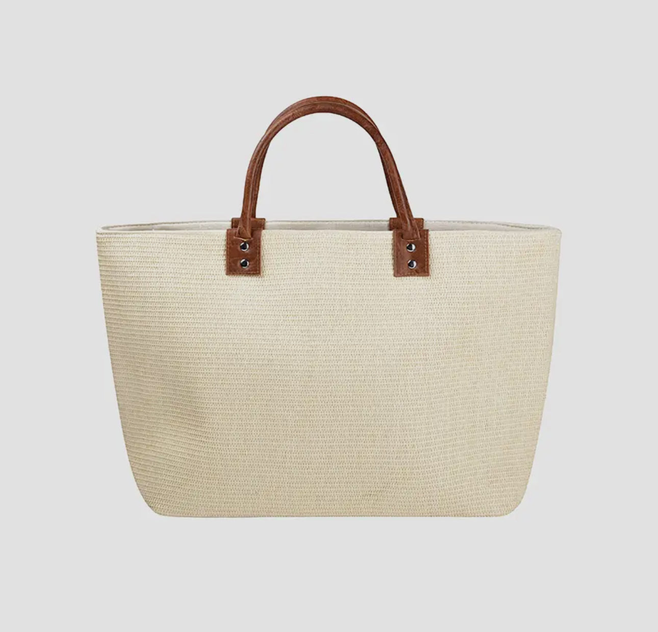 Large Straw Tote Bag w/ Dual Handles