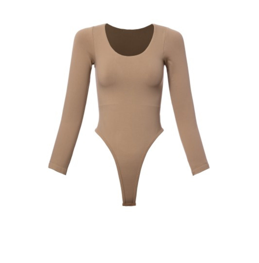 Double Layer Round Neck Long-sleeve Bodysuit