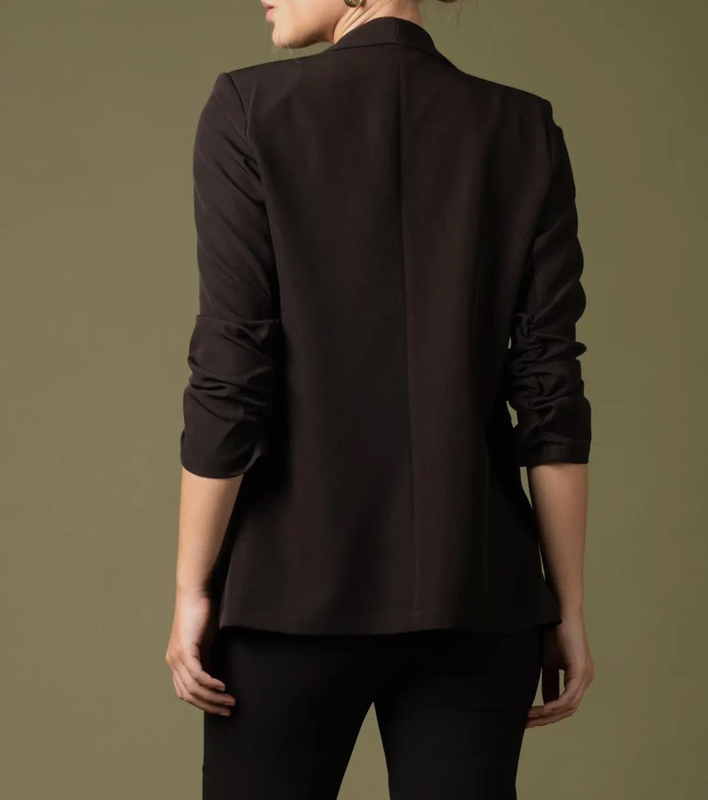 Ruched 3/4 Sleeve Blazer