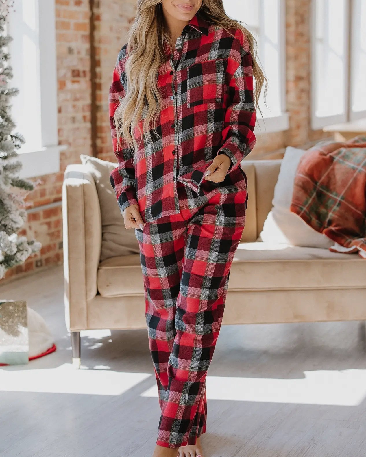 Matteson Checkered Christmas Pajama Set