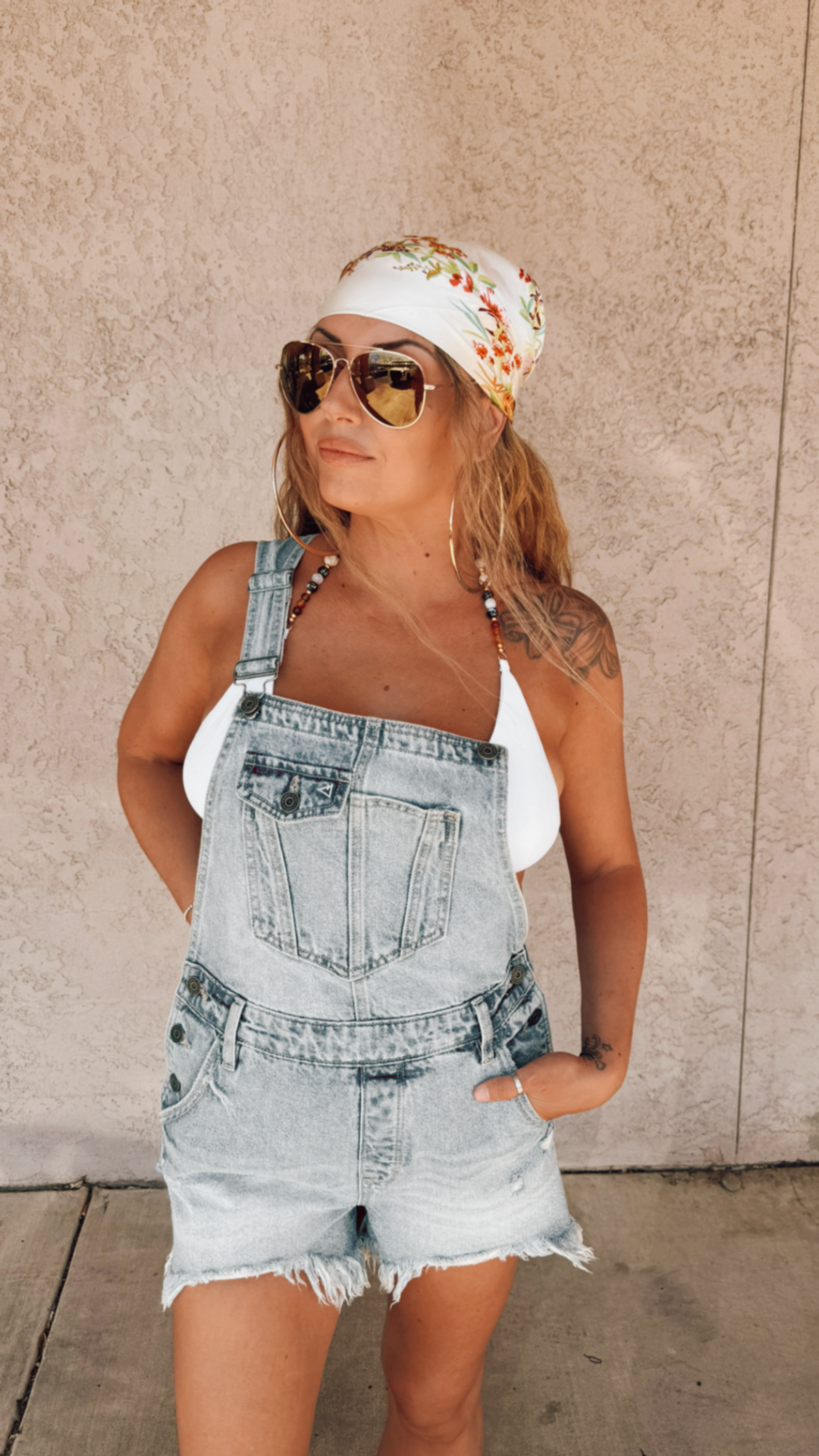 Dylan Frayed Hem Short Overalls