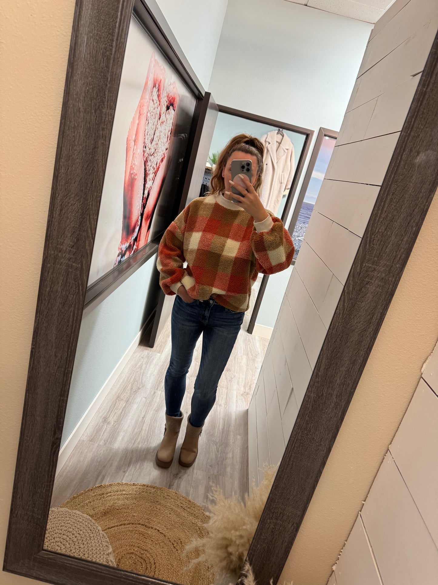 MULTICOLORED CHECKERED PULLOVER