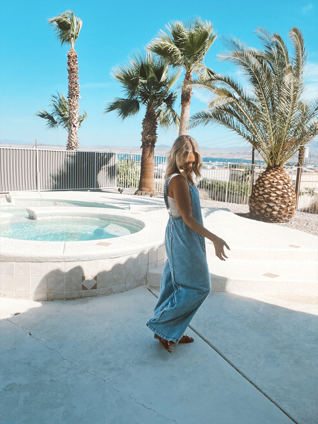 Wash Frayed Exposed Seam Wide Leg Denim Overall