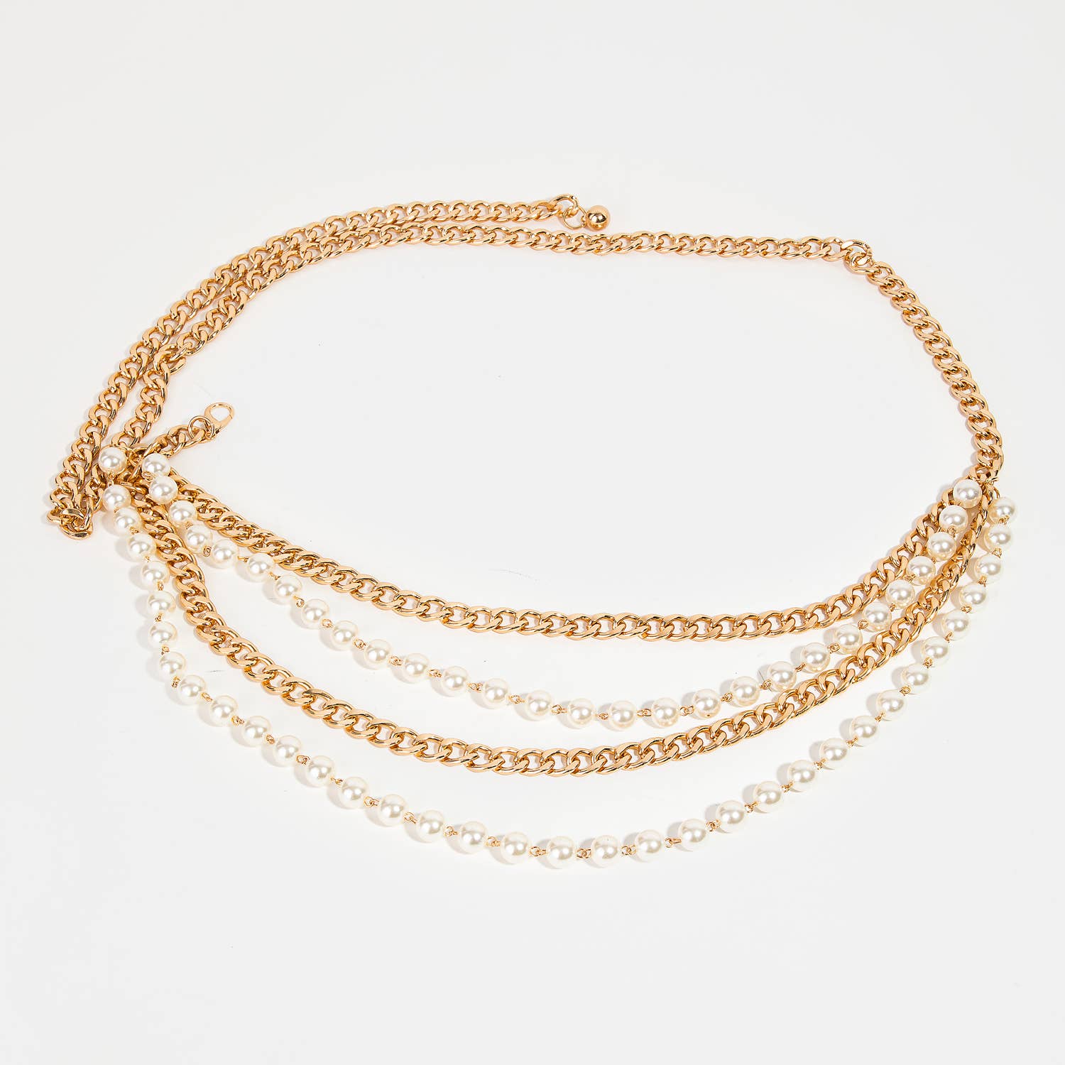 Layered Pearl Chain Belt