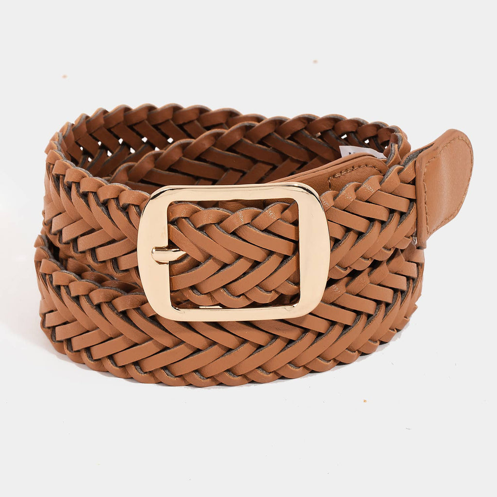Faux Leather Braided Belt