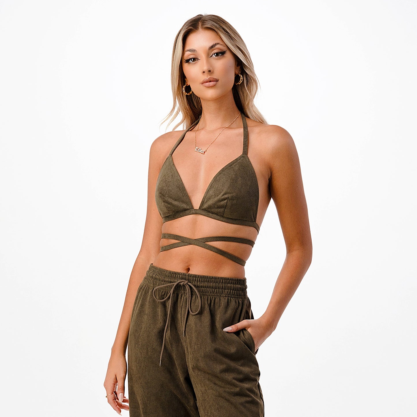 Bralette top with straps at the waist