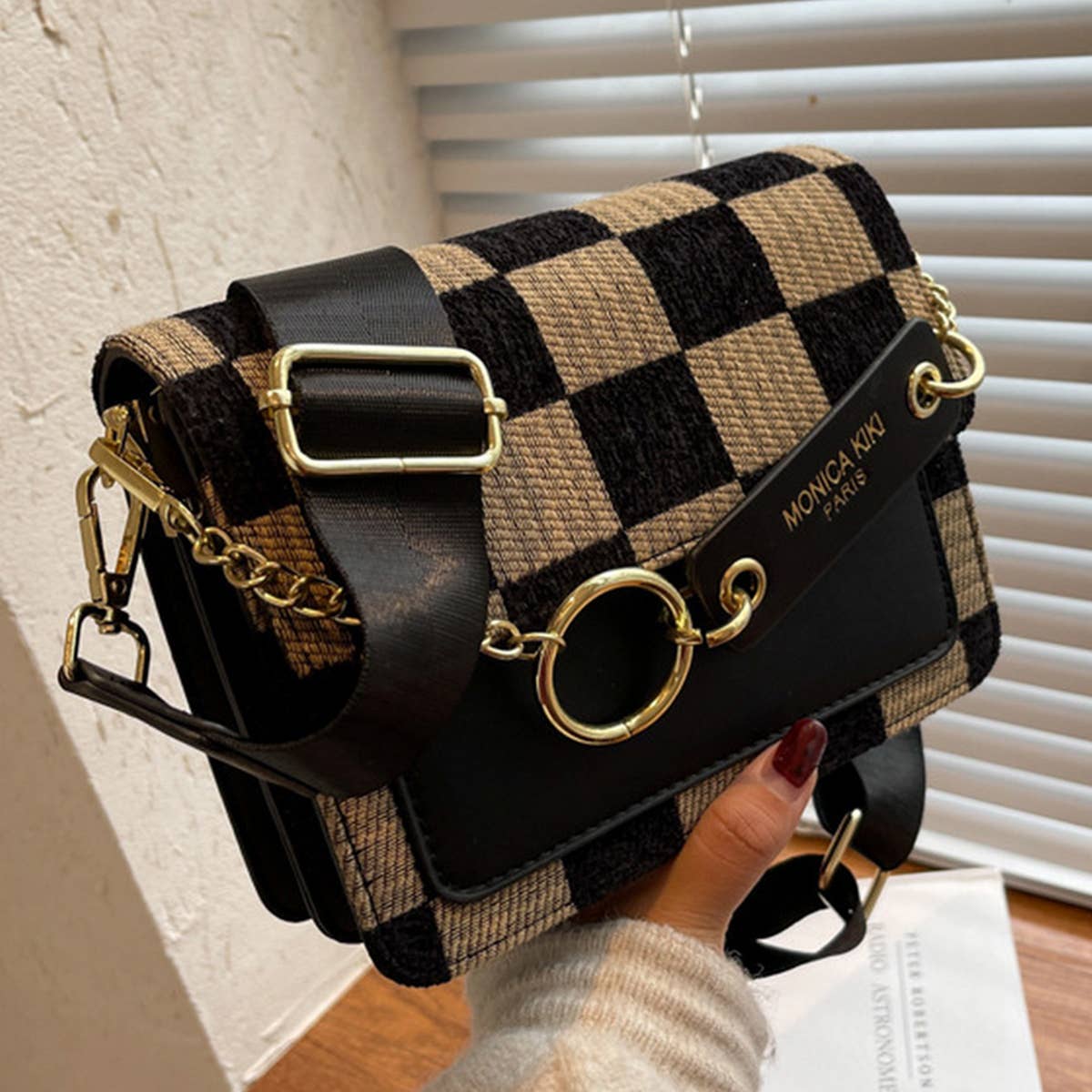 Checkered Crossbody Bag