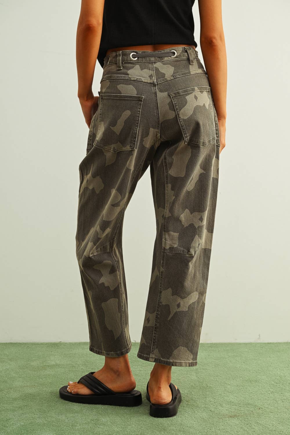 CAMO PRINT PANTS WITH BELT (PER🤍ORDER)