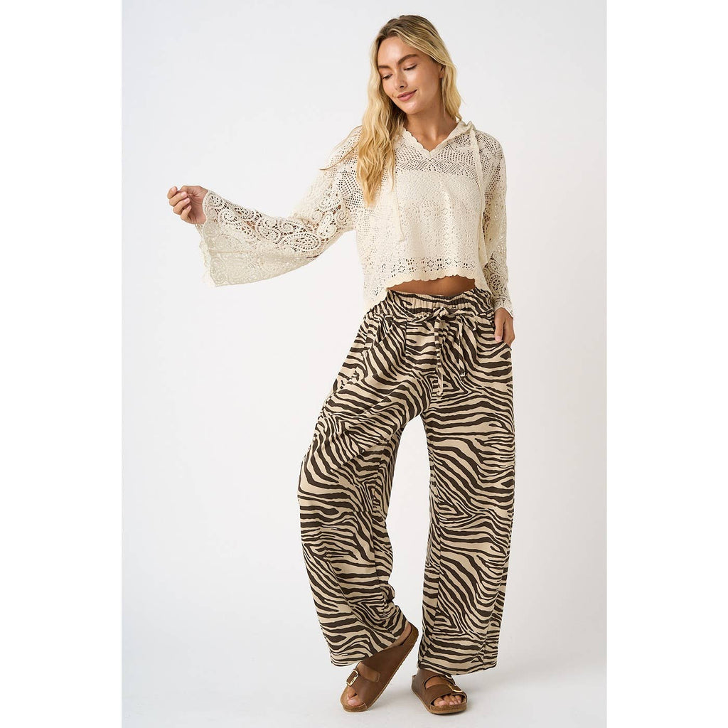 Zebra Printed Mid Rise Pants with Pockets (PRE🤍ORDER)