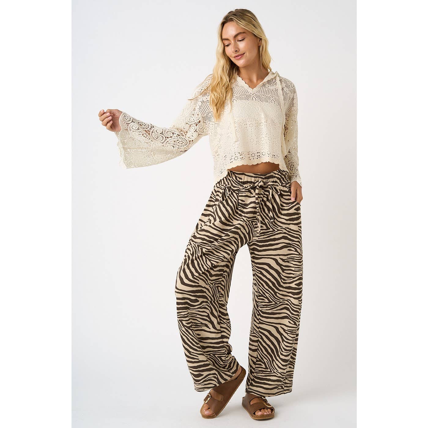 Zebra Printed Mid Rise Pants with Pockets (PRE🤍ORDER)