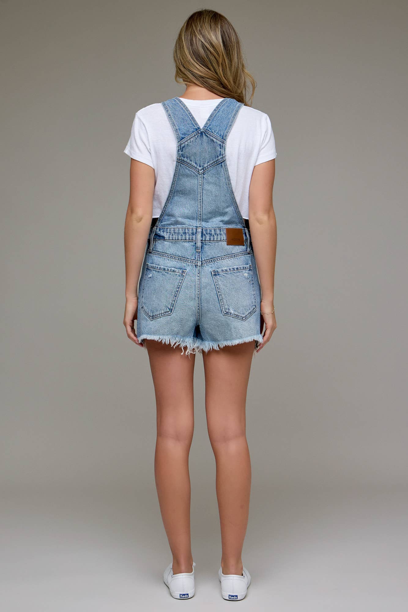 Dylan Frayed Hem Short Overalls
