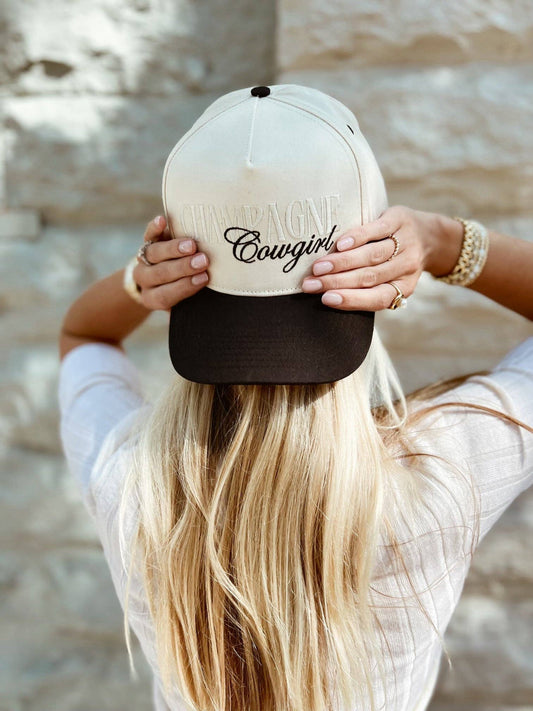 Champagne Cowgirl Embroidered Hat