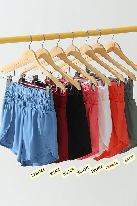 SMOCKING HIGH WAIST BAND COMFY SHORTS