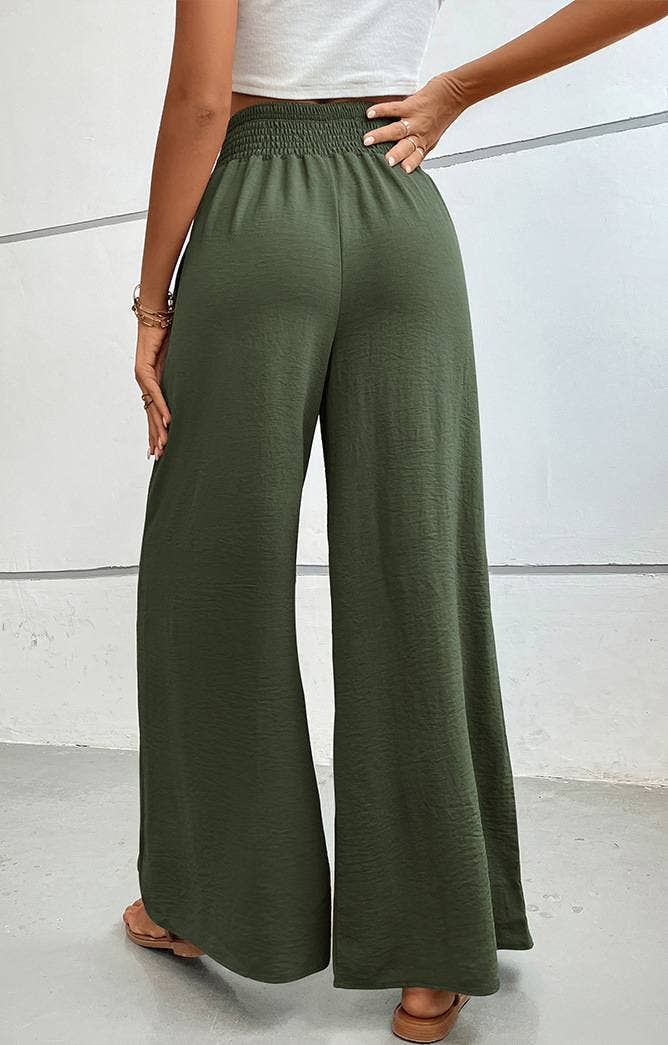 Simple Flared Wide-Leg Pants