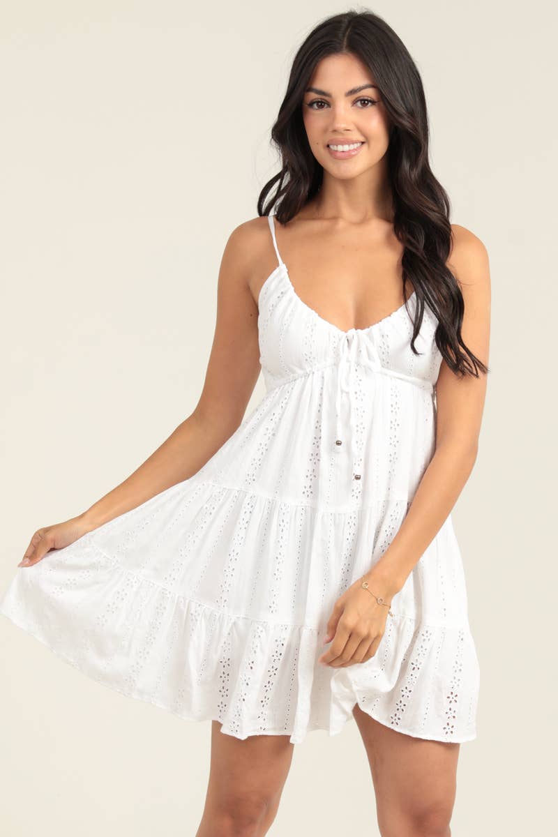 EYELET EMBROIDERED SUNDRESS